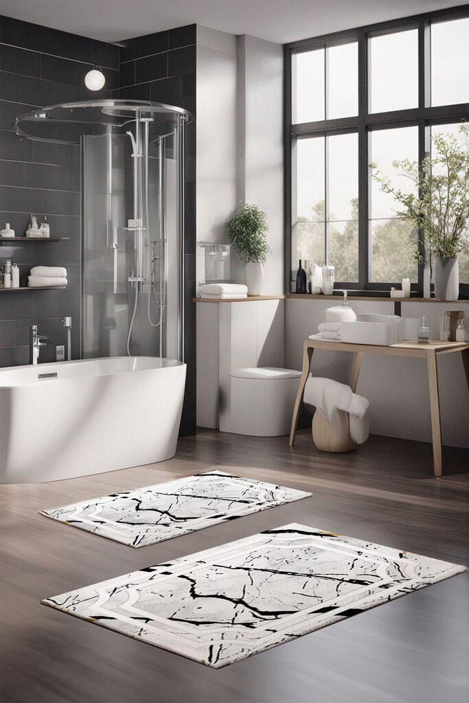 L'essentiel Maison Set prostirki za kupatilo CT-5170, 2 Komada, Bela