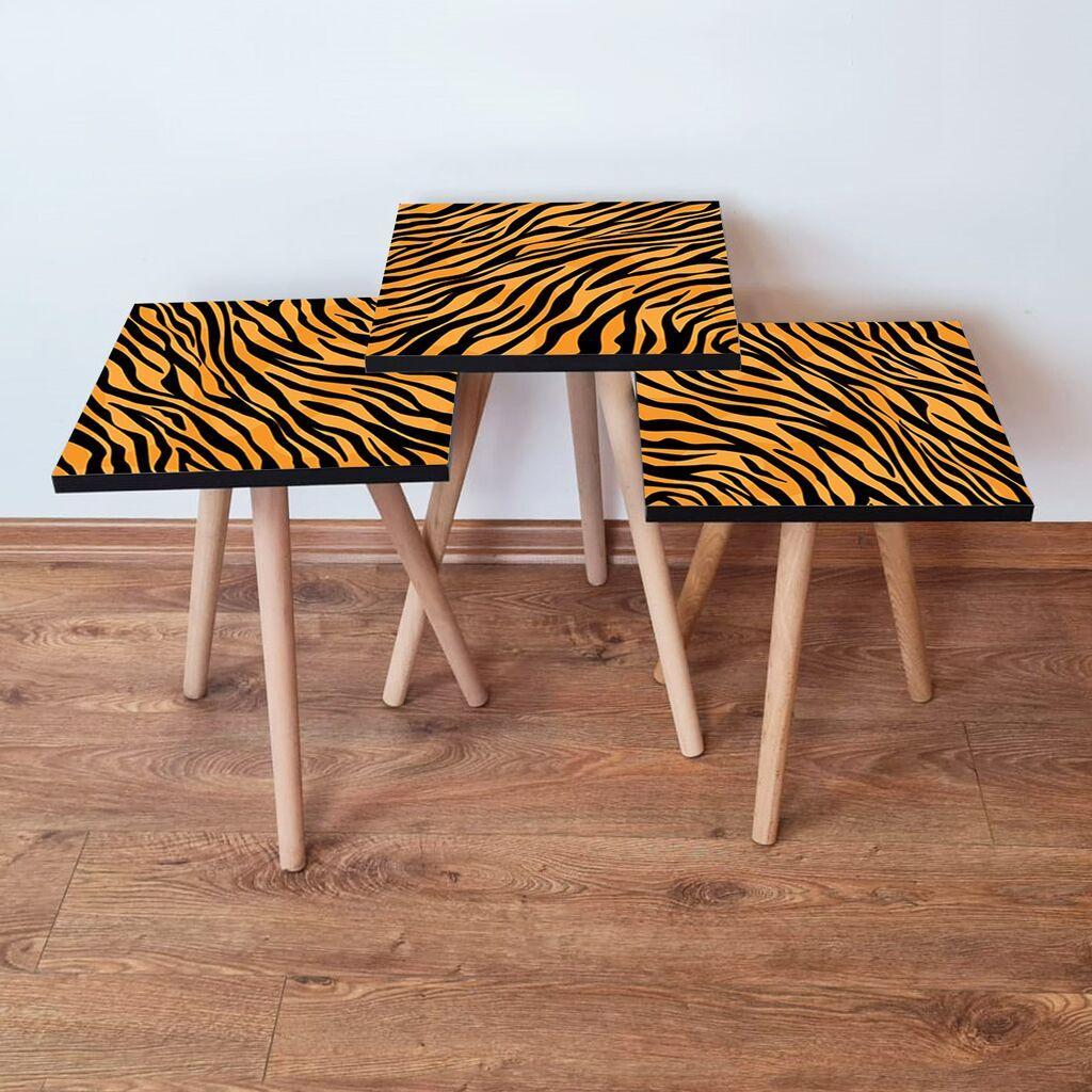 Hanah Home Set klub stočića 3Shp149, 3 komada, Šareni