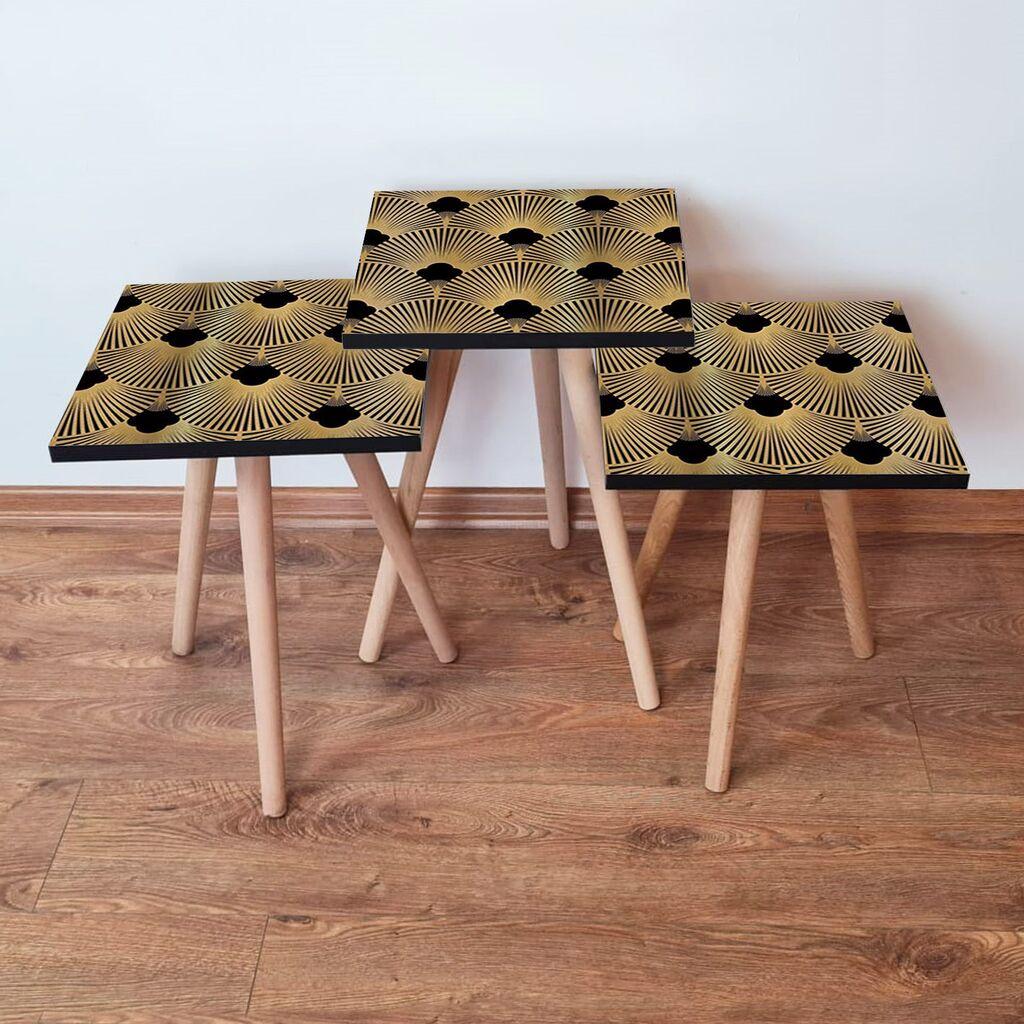 Hanah Home Set klub stočića 3Shp266, 3 komada, Šareni
