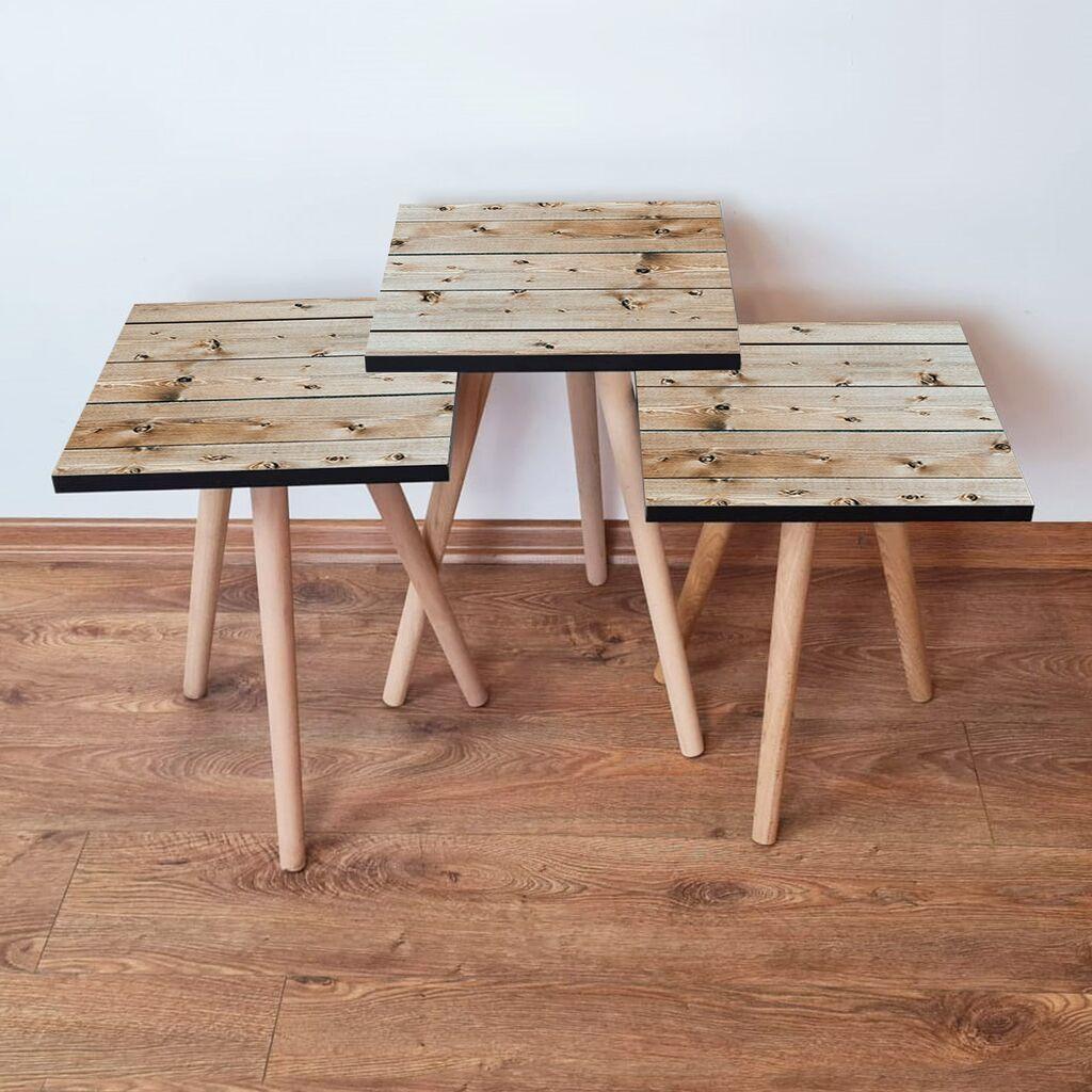 Hanah Home Set klub stočića 3Shp347, 3 komada, Šareni