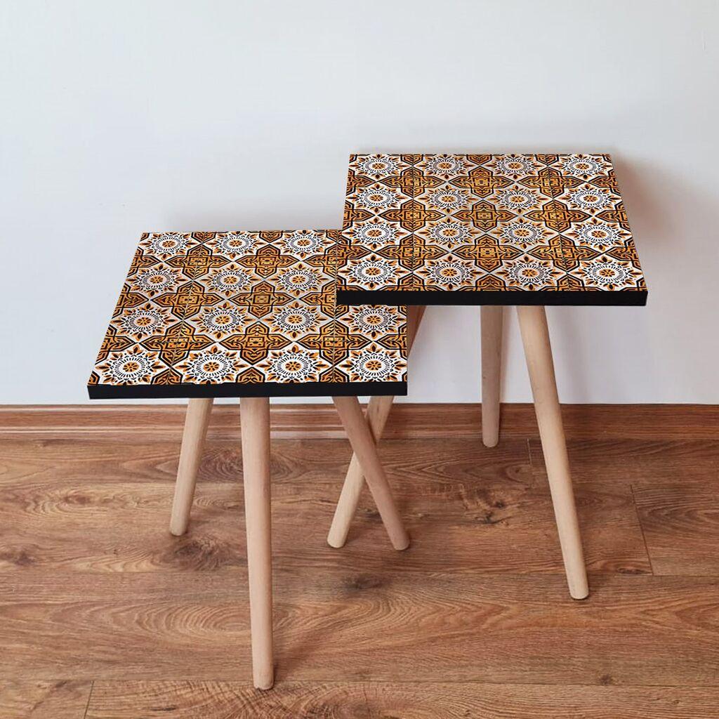 Hanah Home Set klub stočića 2Shp24, 2 komada, Šareni