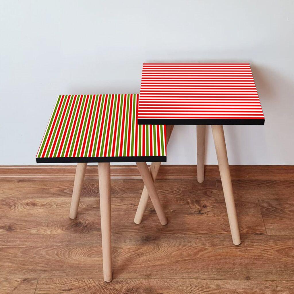 Hanah Home Set klub stočića 2Shp28, 2 komada, Šareni