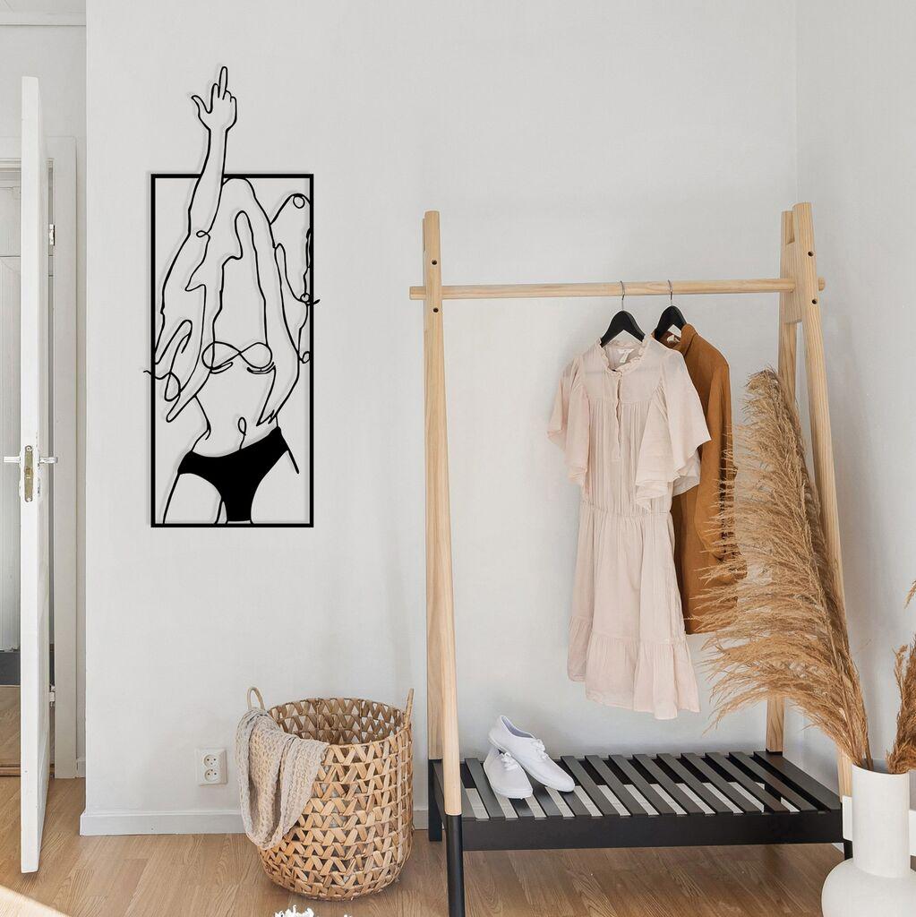 Wallity Zidna dekoracija Cool Woman 1, 24 x 63 cm,  Crna