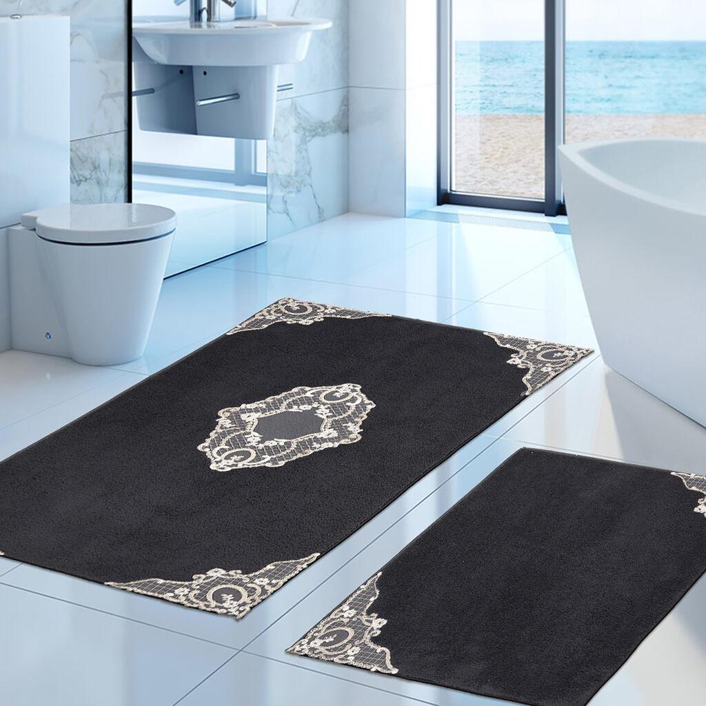 L'essentiel Maison Set 2 prostirke za kupatilo Srebrni