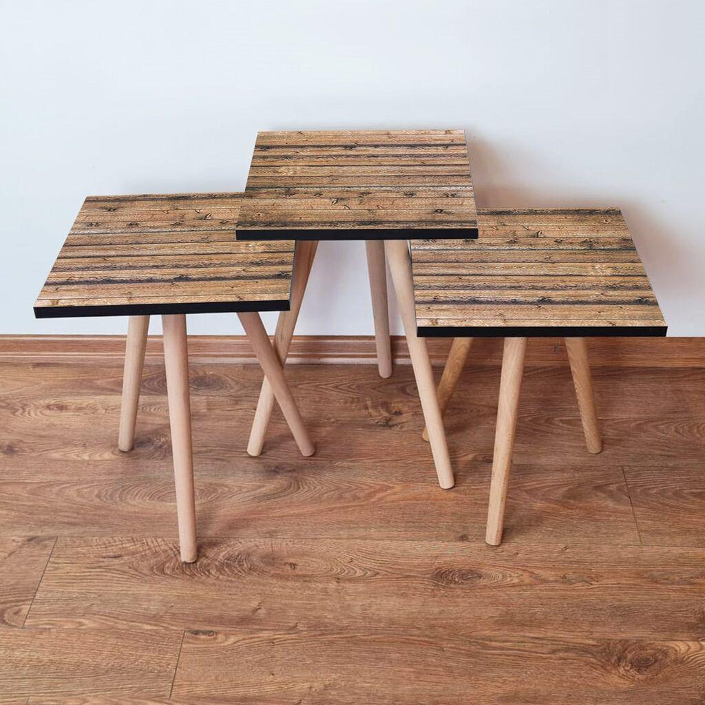 Hanah Home Set klub stočića 3Shp344, 3 komada, Šareni