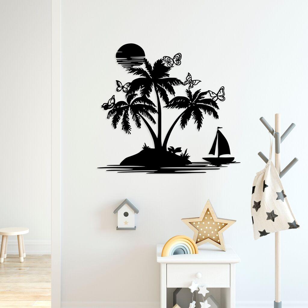 Wallity Zidna dekoracija Island, 60 x 67 cm,  Crna