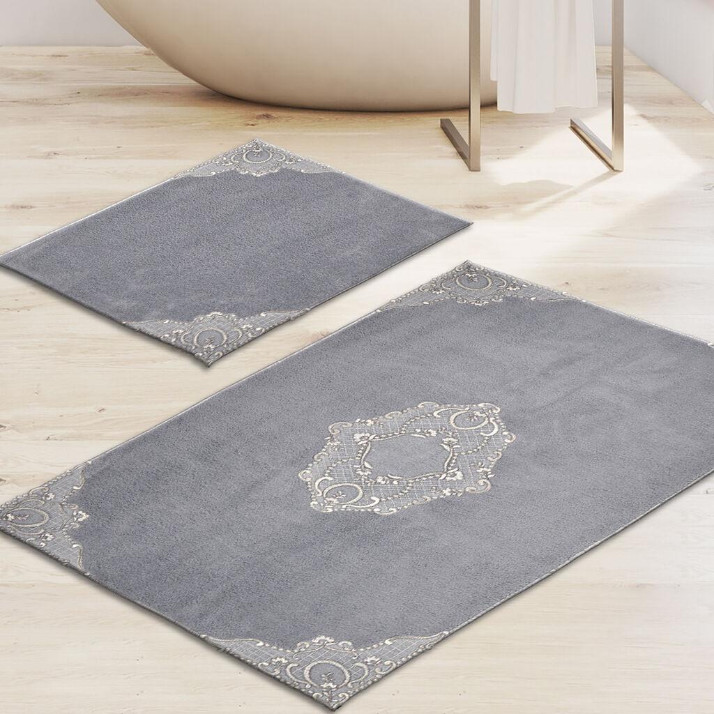 L'essentiel Maison Set 2 prostirke za kupatilo Sivi