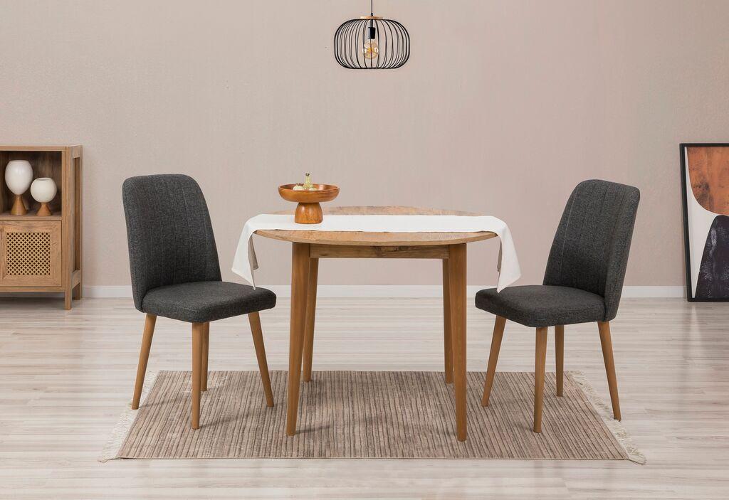 Hanah Home Set Trpezarijski sto i 2 trpezarijske stolice Vina 1053, Hrast