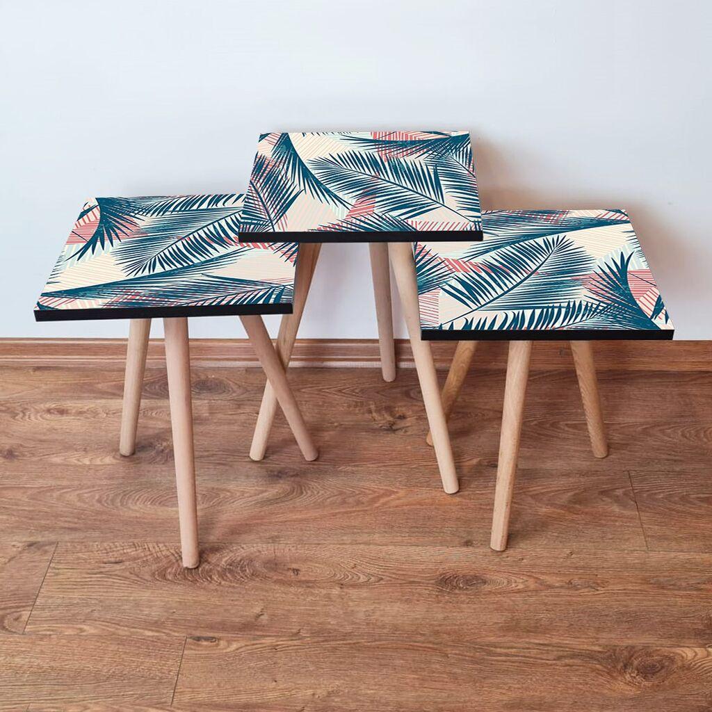 Hanah Home Set klub stočića 3Shp208, 3 komada, Šareni