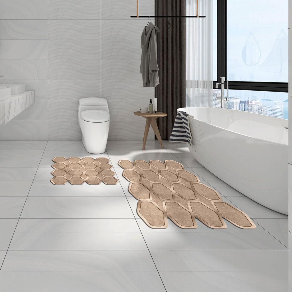 L'essentiel Maison Set 2 prostirke za kupatilo Krem