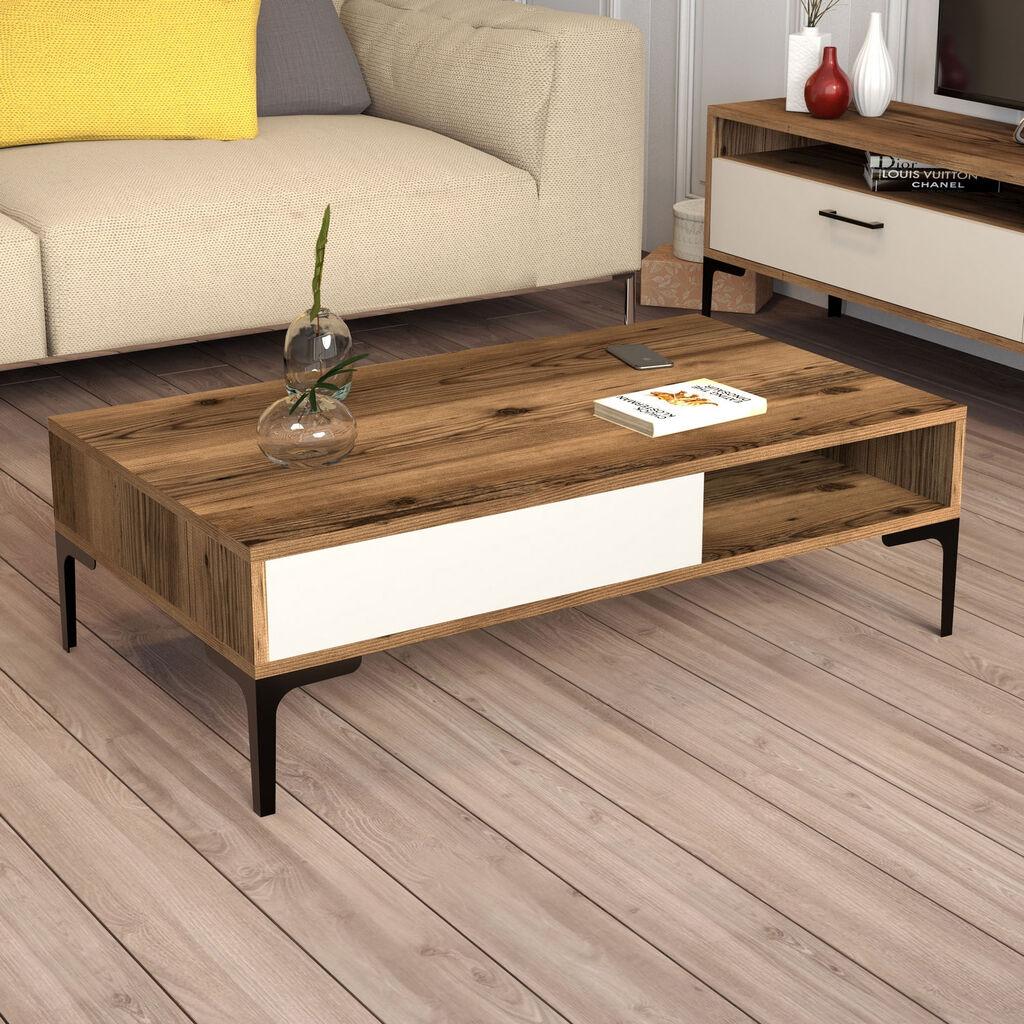 Hanah Home Klub sto Istanbul, 105x32.6x60 cm, Krem-braon