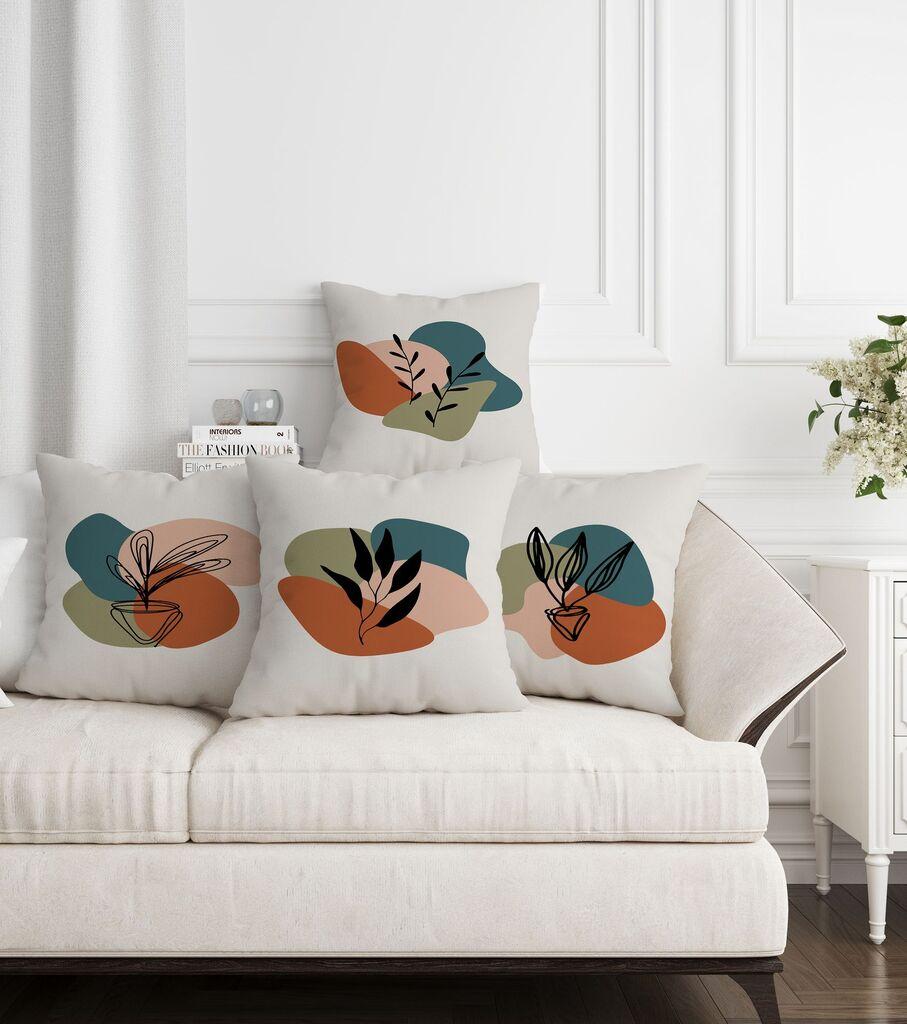 Aberto Design Set dekorativnih jastučnica ASR-plw4-17, 43 x 43 cm, 4 komada, Višebojne