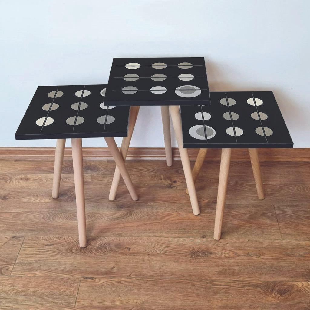 Hanah Home Set klub stočića 3Shp66, 3 komada, Šareni