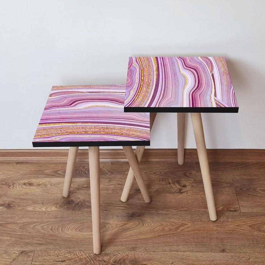 Hanah Home Set klub stočića 2Shp112, 2 komada, Šareni