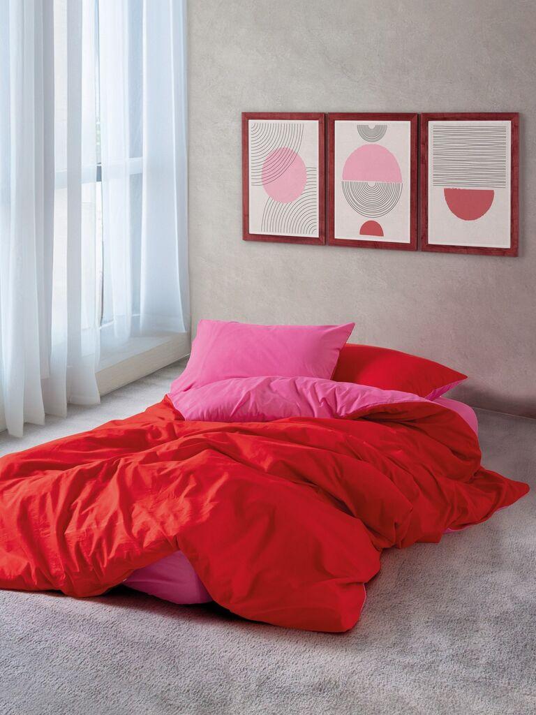 L'essentiel Maison Komplet posteljine Sage, Crveno-rozi