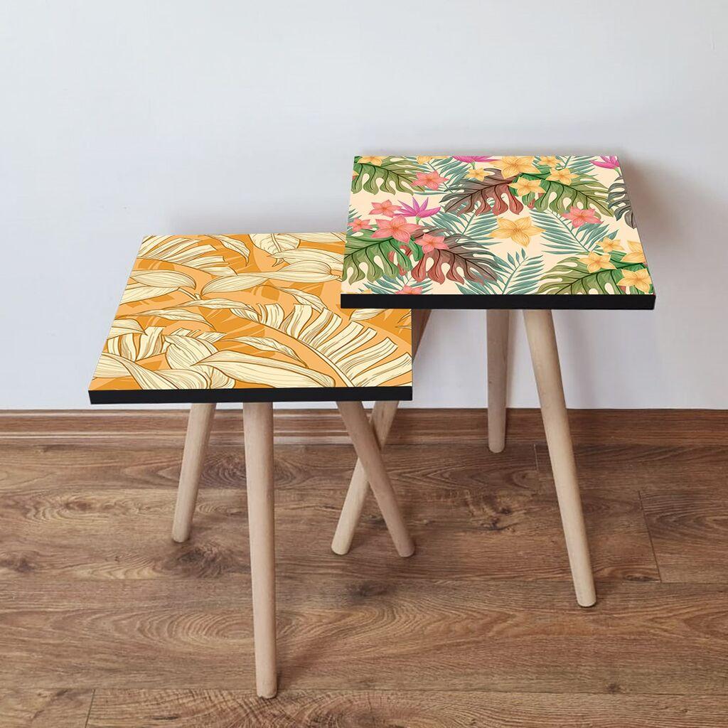 Hanah Home Set klub stočića 2Shp239, 2 komada, Šareni