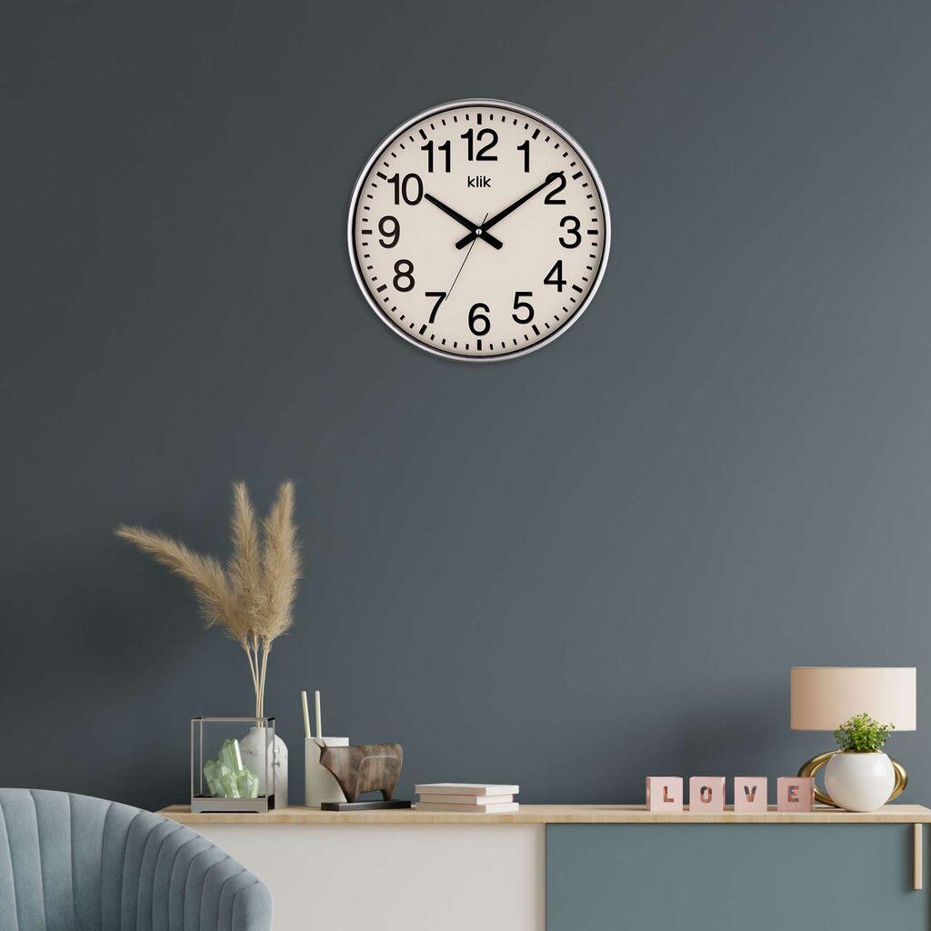 Wallity Zidni sat Simplex, 38x38 cm, Srebrne boje