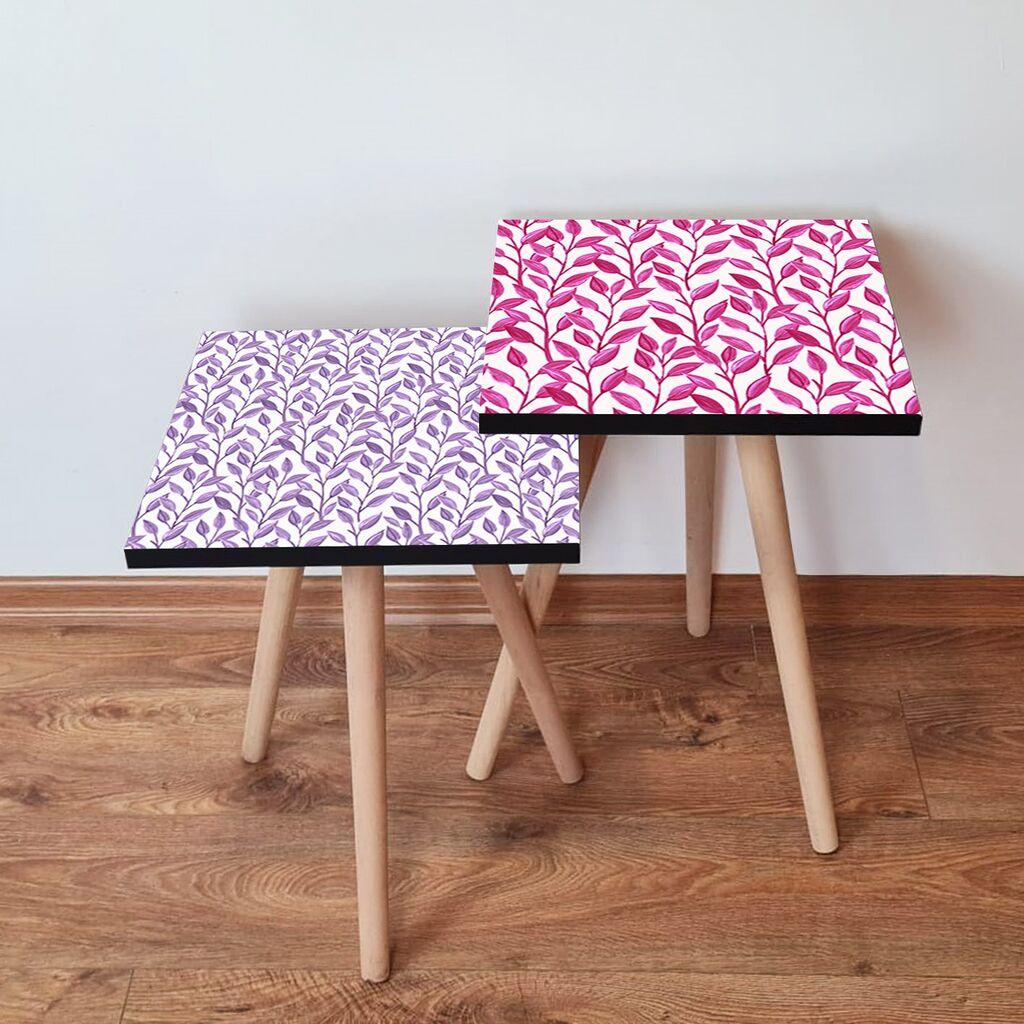 Hanah Home Set klub stočića 2Shp285, 2 komada, Šareni