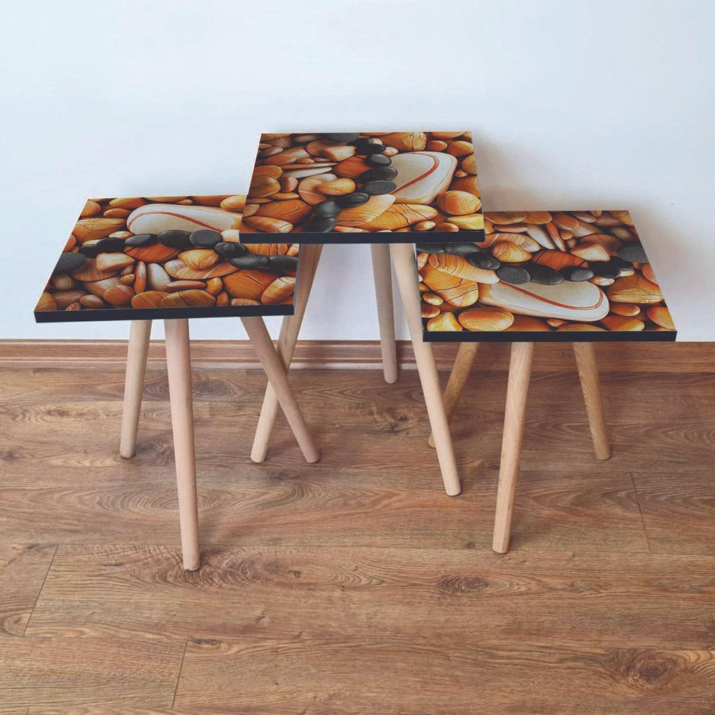 Hanah Home Set klub stočića 3Shp64, 3 komada, Šareni