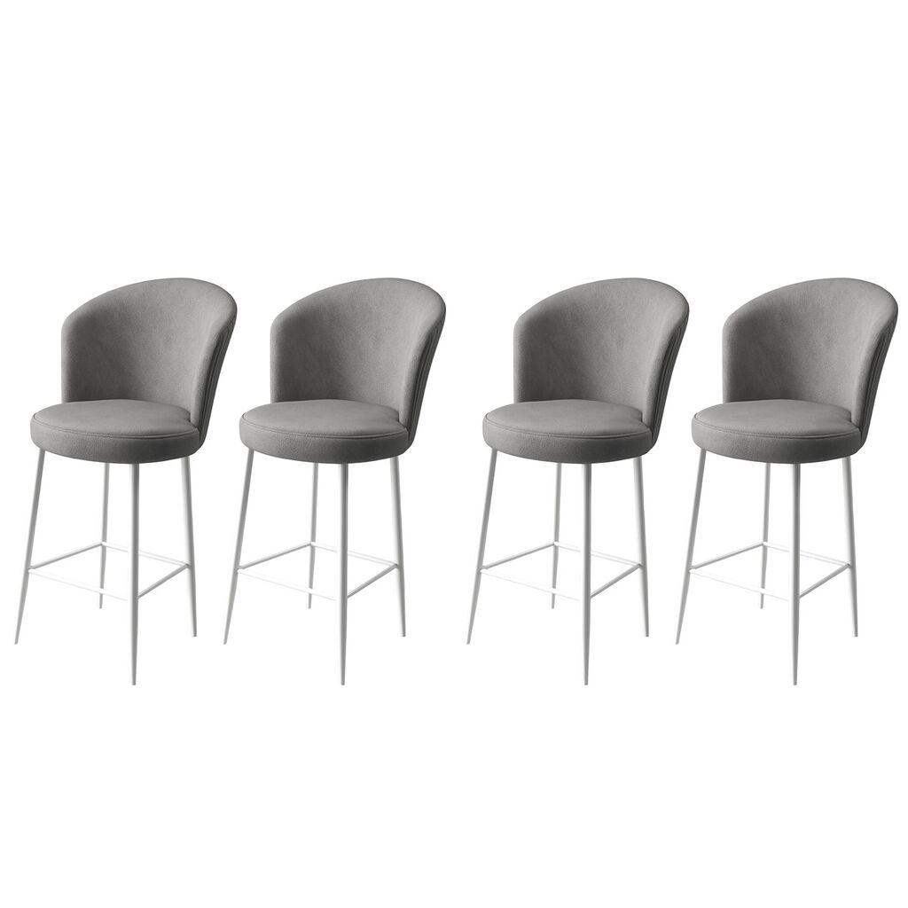 Hanah Home Set barskih stolica Fora, 4 komada, Sivo-beli