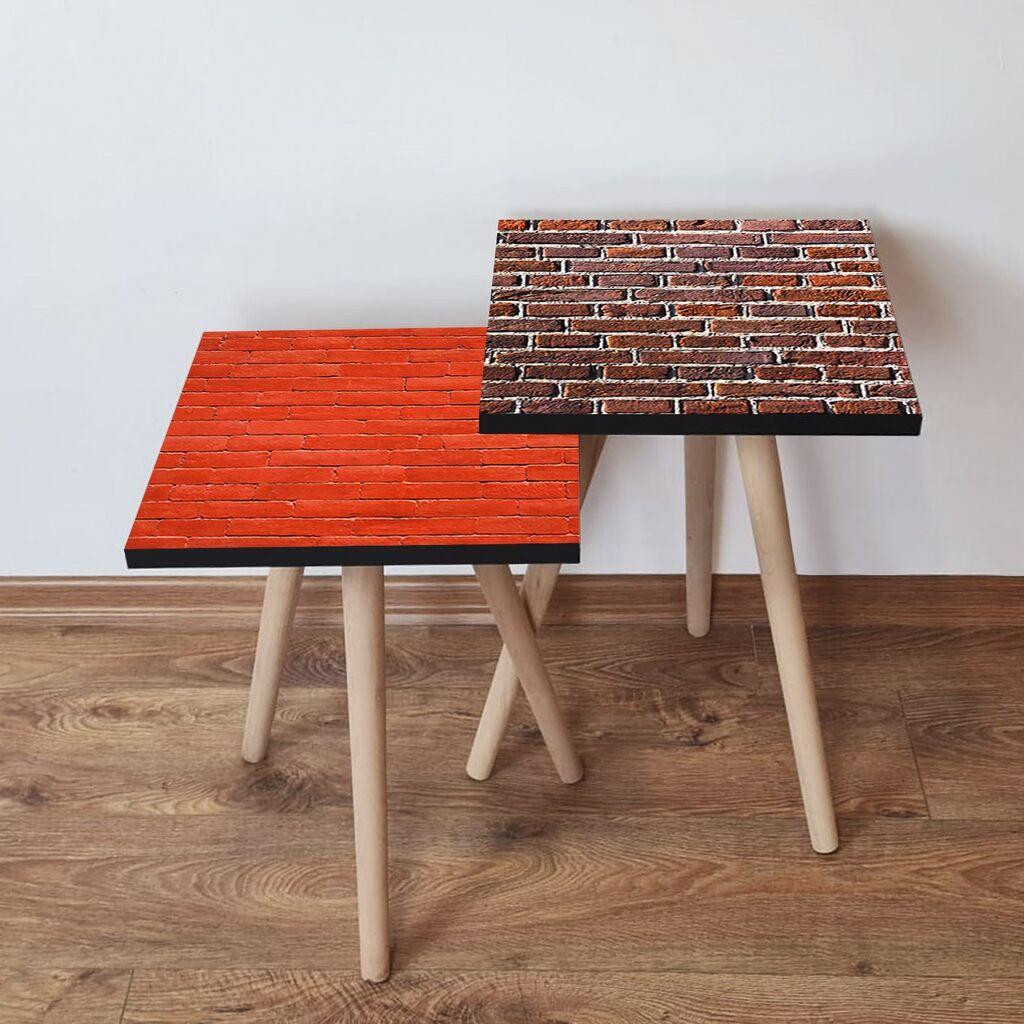 Hanah Home Set klub stočića 2Shp281, 2 komada, Šareni
