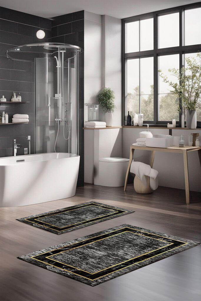 L'essentiel Maison Set prostirki za kupatilo CT-5102, 2 Komada, Tamnosiva