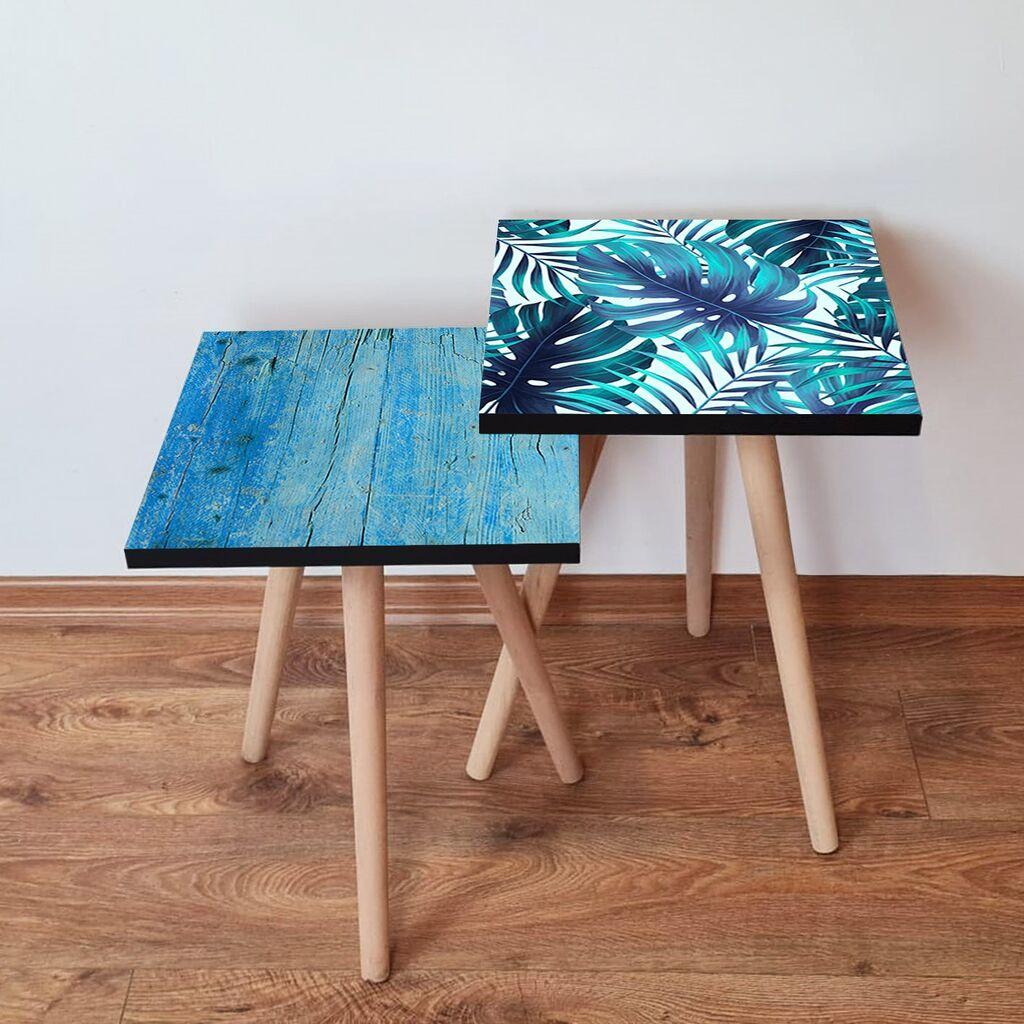 Hanah Home Set klub stočića 2Shp262, 2 komada, Šareni