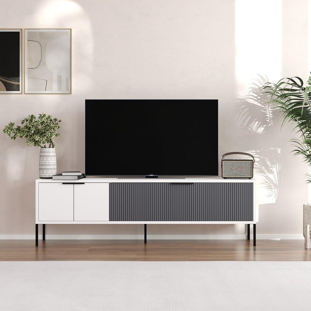 Hanah Home TV Komoda Noah, 150x45x30 cm, Antracit-bela