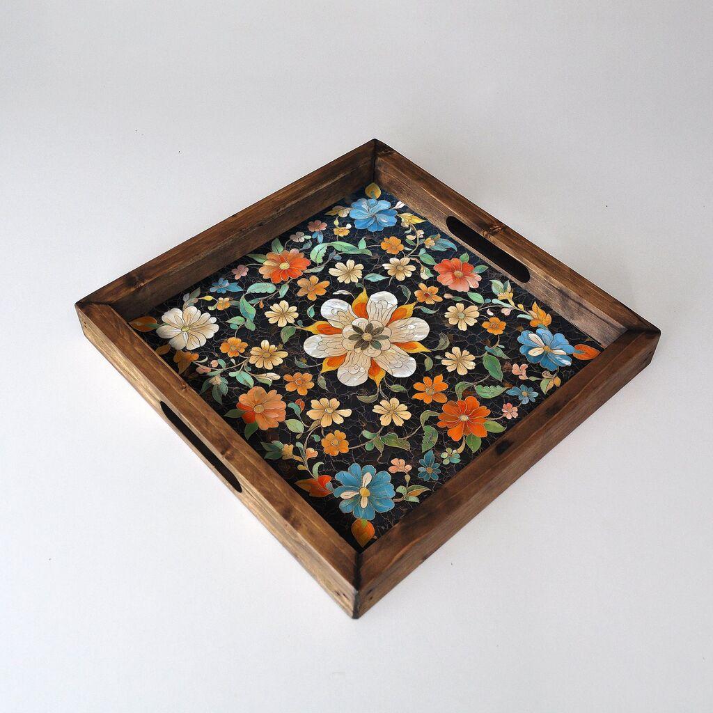 Aberto Design Poslužavnik REF054 35 x 35 x 4 cm, Šareni