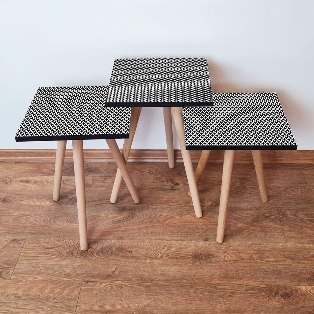 Hanah Home Set klub stočića 3Shp227, 3 komada, Šareni