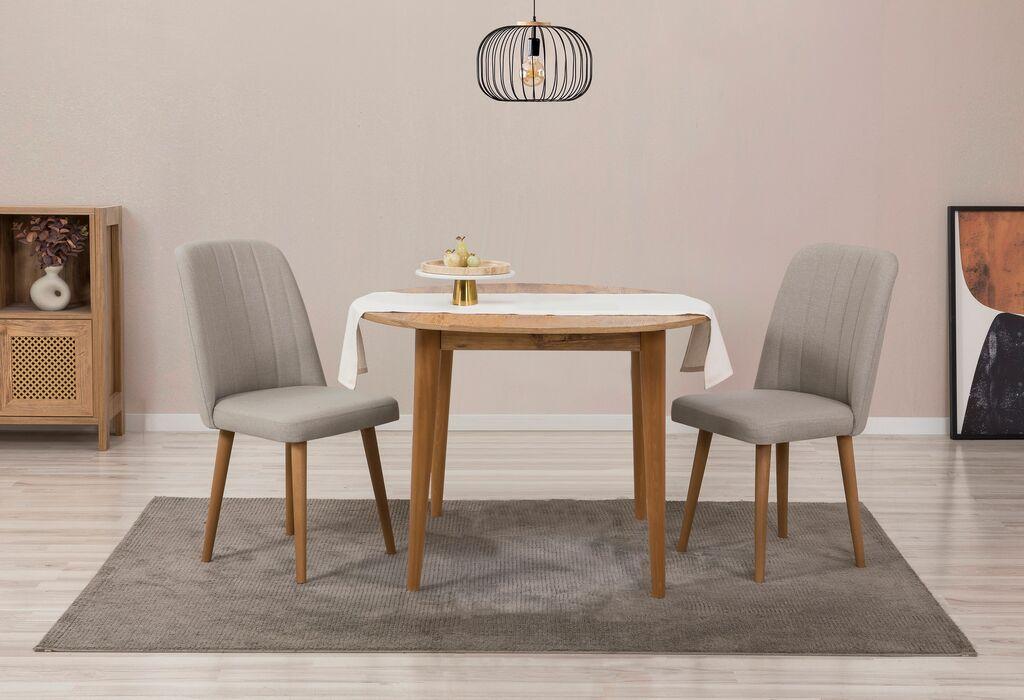 Hanah Home Set Trpezarijski sto i 2 trpezarijske stolice Vina 1005, Hrast