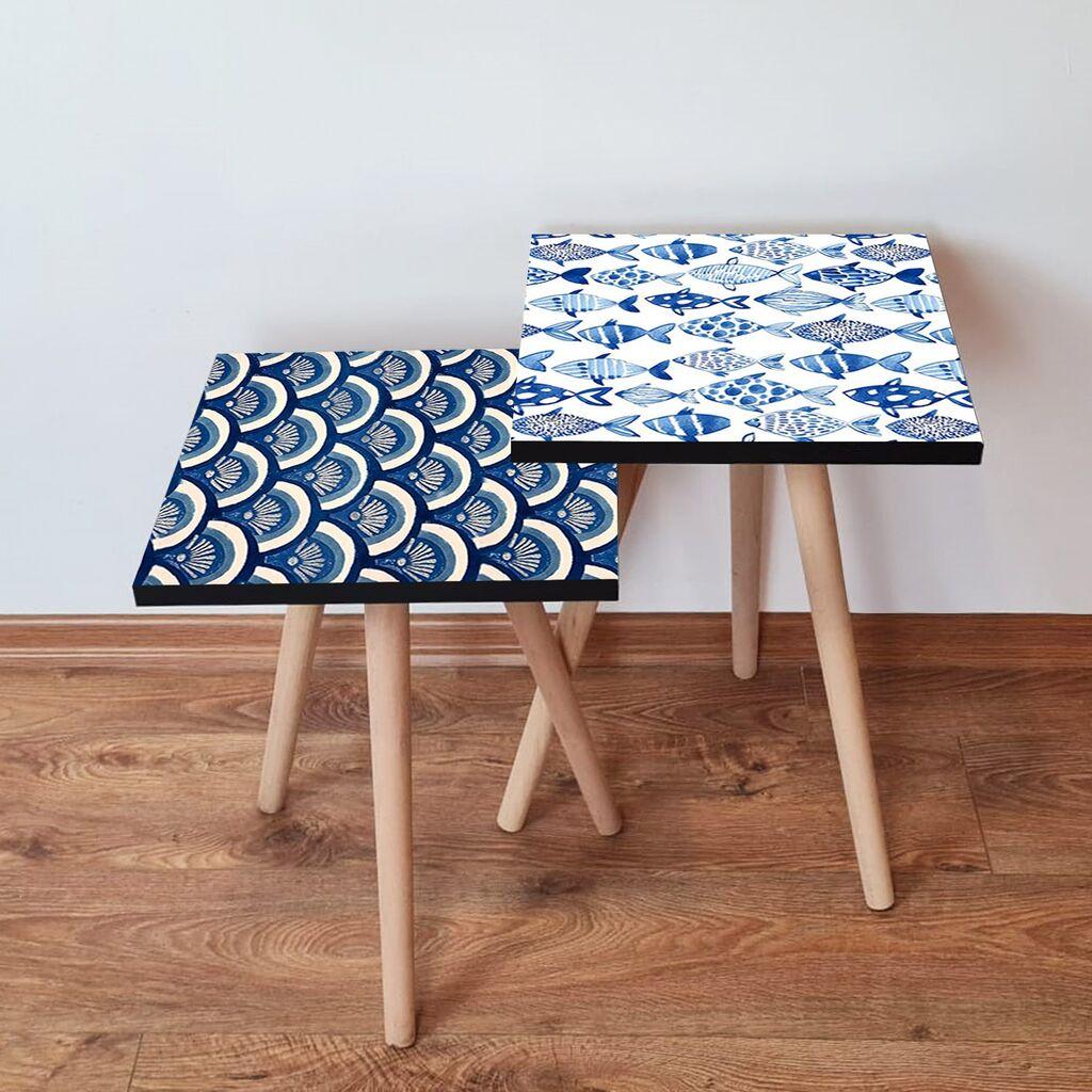 Hanah Home Set klub stočića 2Shp269, 2 komada, Šareni