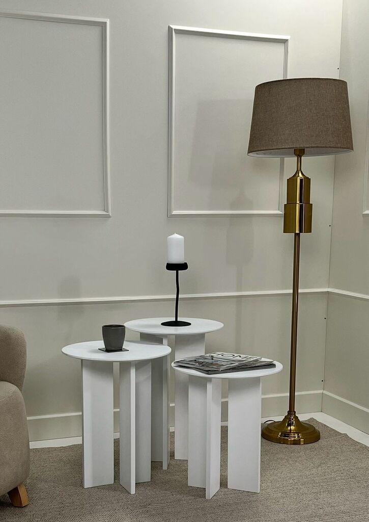 Hanah Home Set klub stolova Leo, 2 komada, Prljavo beli