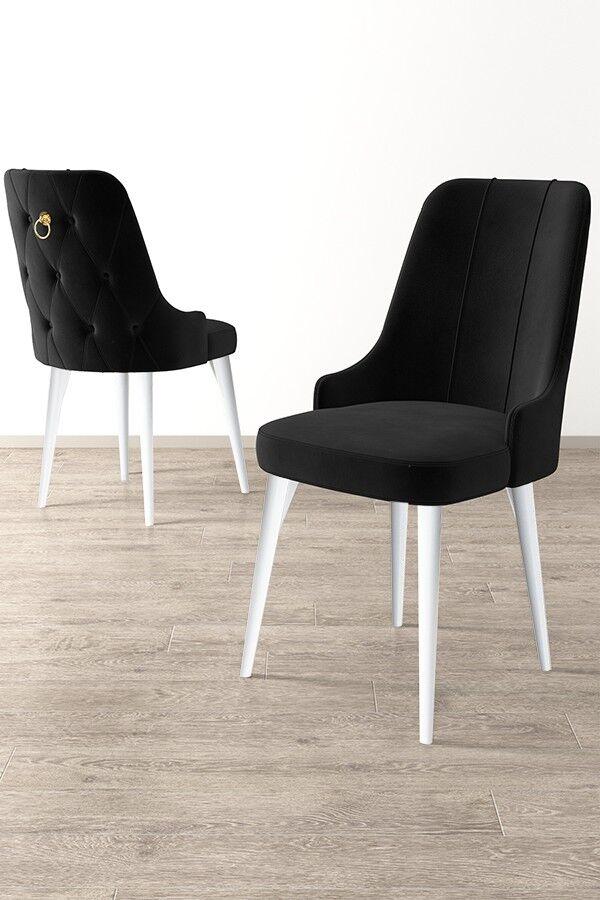 Hanah Home Set stolica Newa, 46x94x46 cm, 2 komada, Crno-bele