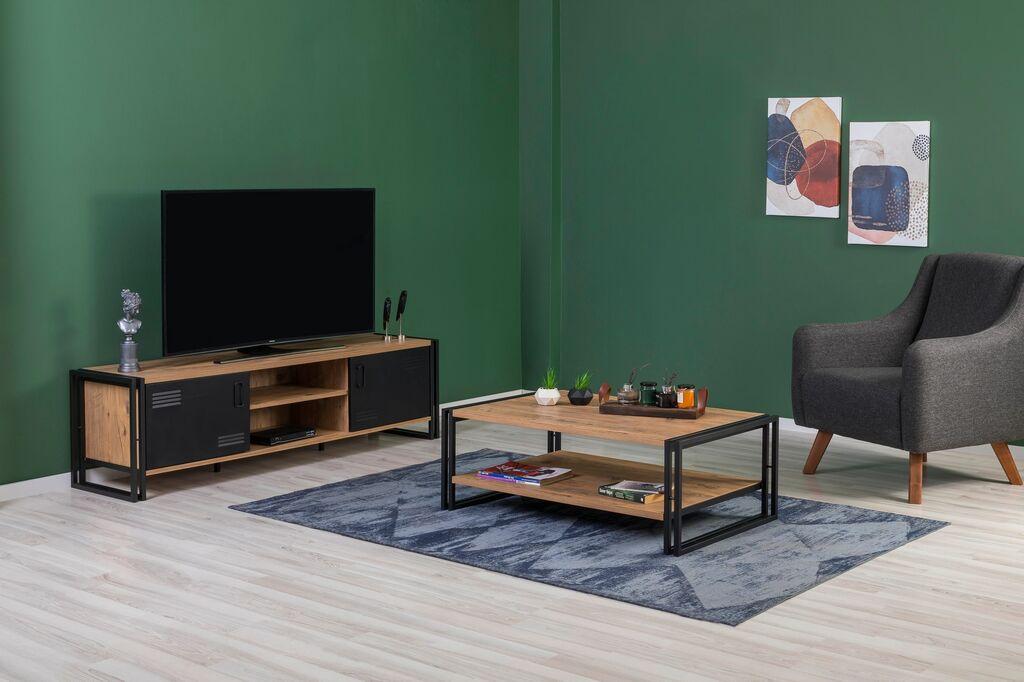 Hanah Home Set nameštaja za dnevnu sobu Cosmo 25, Braon-crni