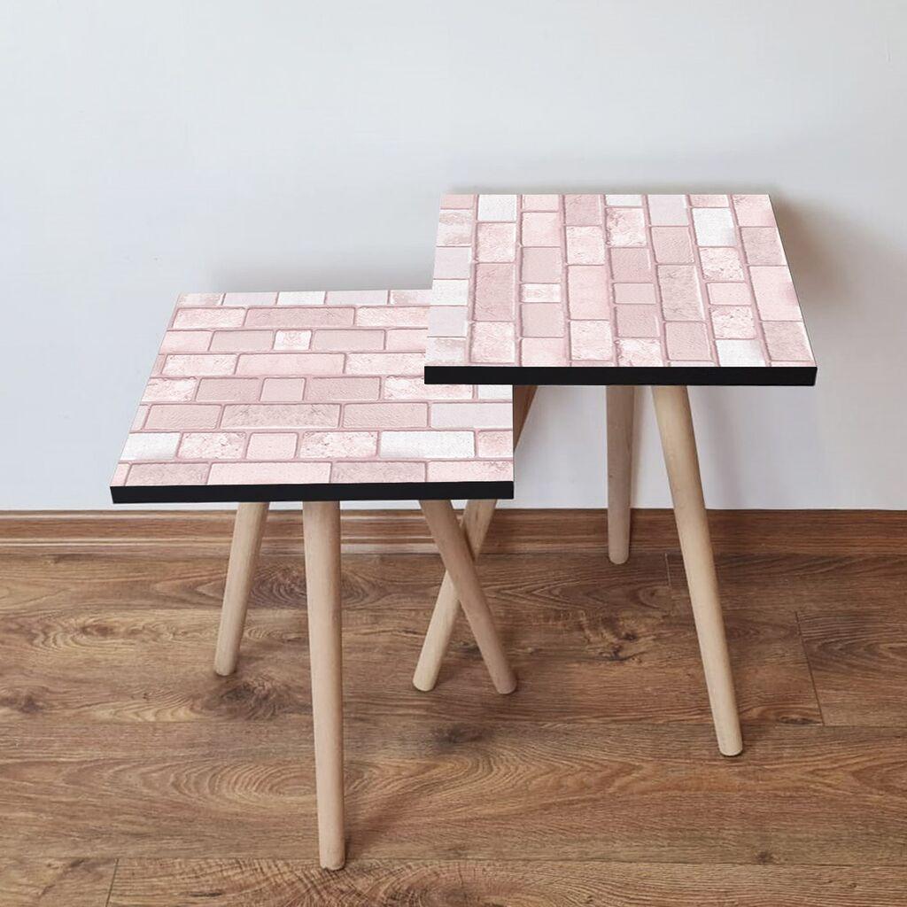 Hanah Home Set klub stočića 2Shp440, 2 komada, Šareni