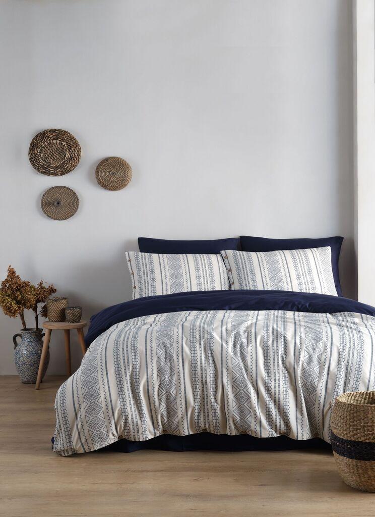 L'essentiel Maison Komplet posteljina Coastal Trio, 200x220 cm, Indigo-Krem