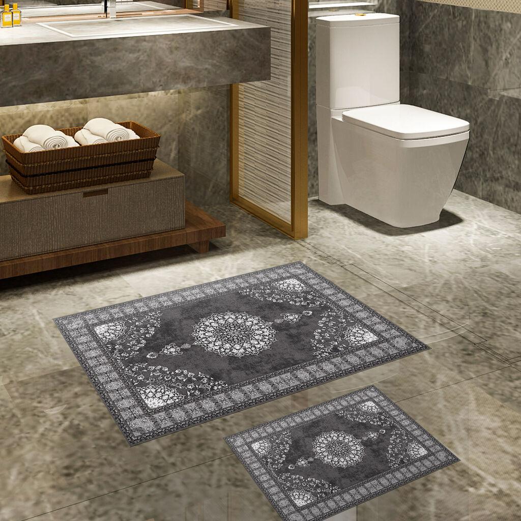 L'essentiel Maison Set 2 prostirke za kupatilo Sivi