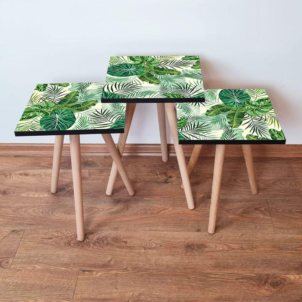 Hanah Home Set klub stočića 3Shp98, 3 komada, Šareni