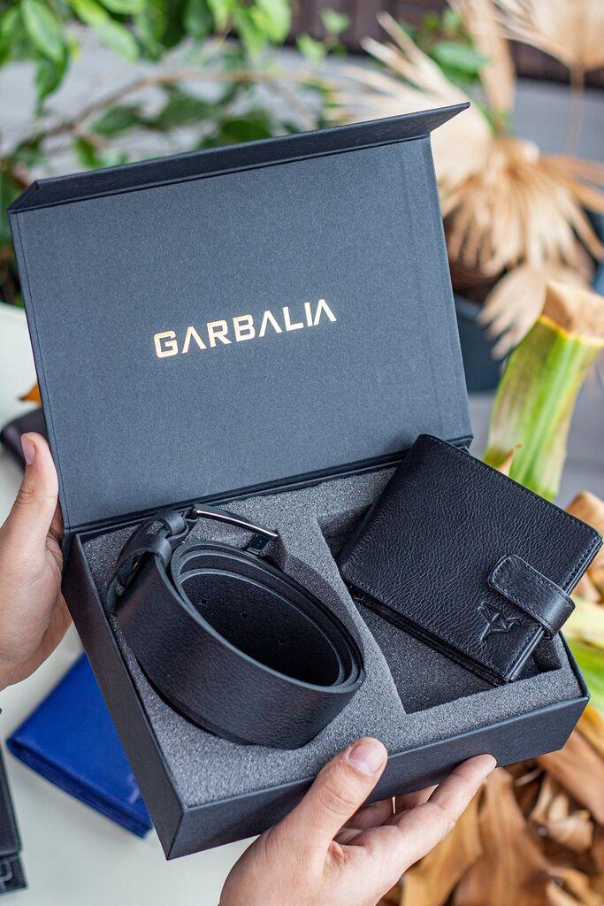 Garbalia Set za muškarce kaiš i novčanik Chelsea, Crni