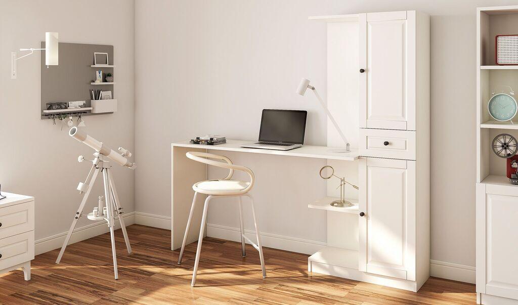 Hanah Home Set radni sto sa policom za knjige Rb-021, Beli