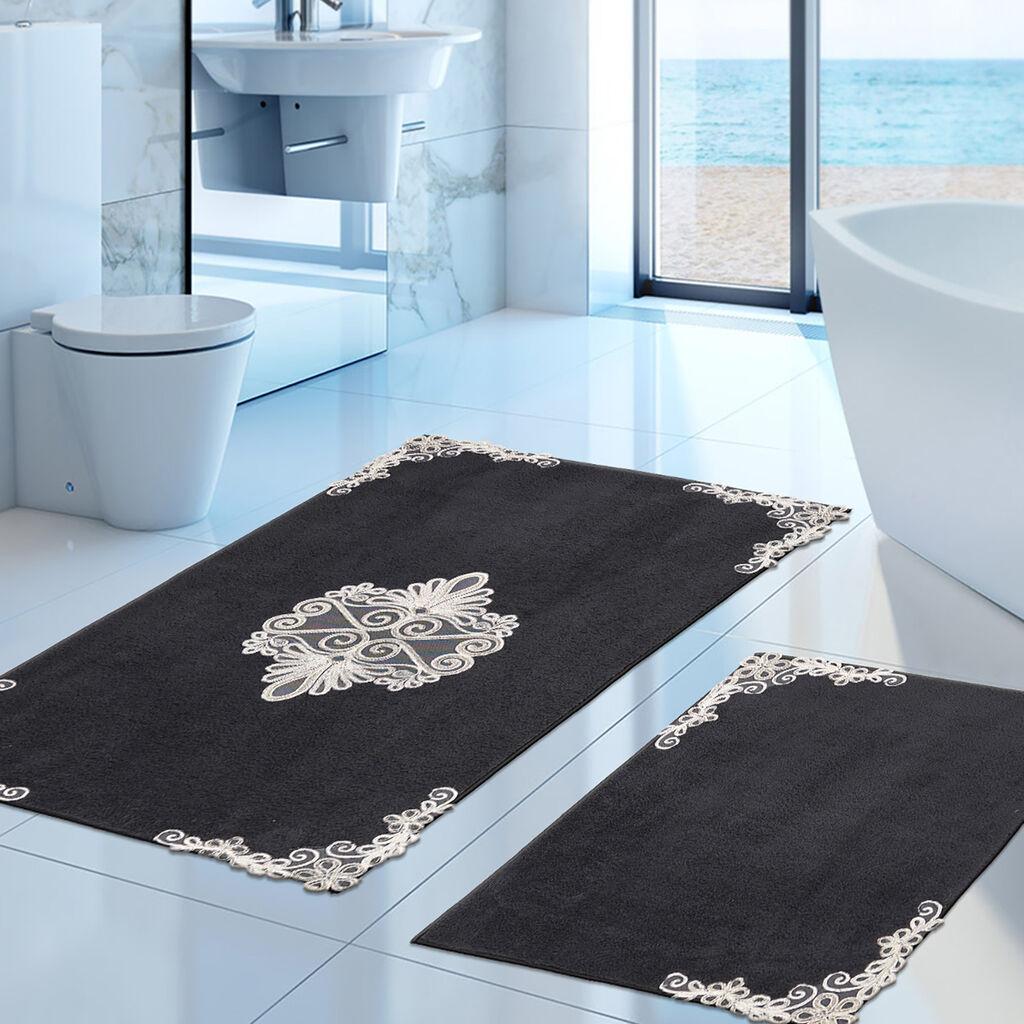 L'essentiel Maison Set 2 prostirke za kupatilo Srebrni