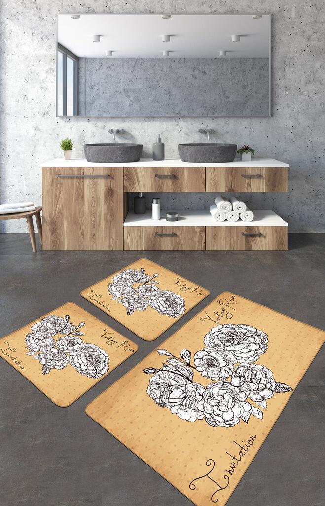 L'essentiel Maison Set 3 prostirke za kupatilo Šareni
