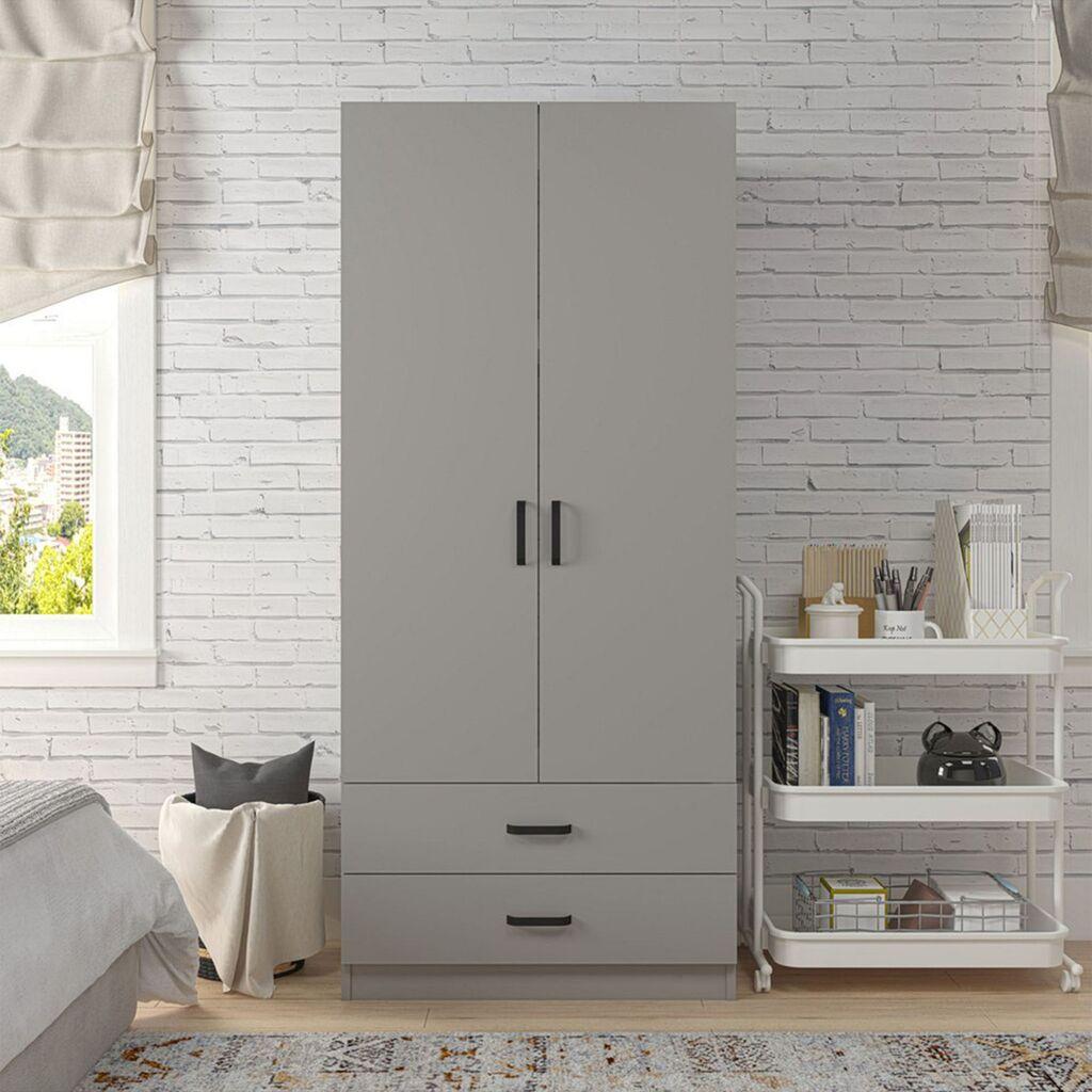 Hanah Home Ormar Yaman Luna 1600-043, 80x182x47 cm, Sivi