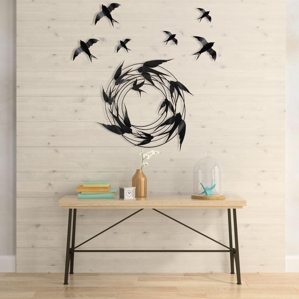 Wallity Zidna dekoracija iz 3 dela, 79x8cm, Crna