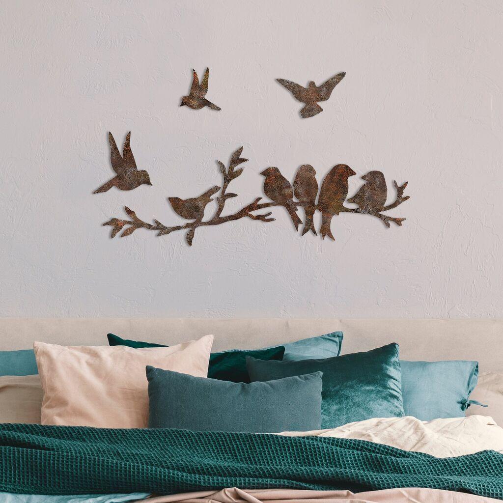 Wallity Zidna dekoracija Rusty Birds 2, 4 veličine, Braon
