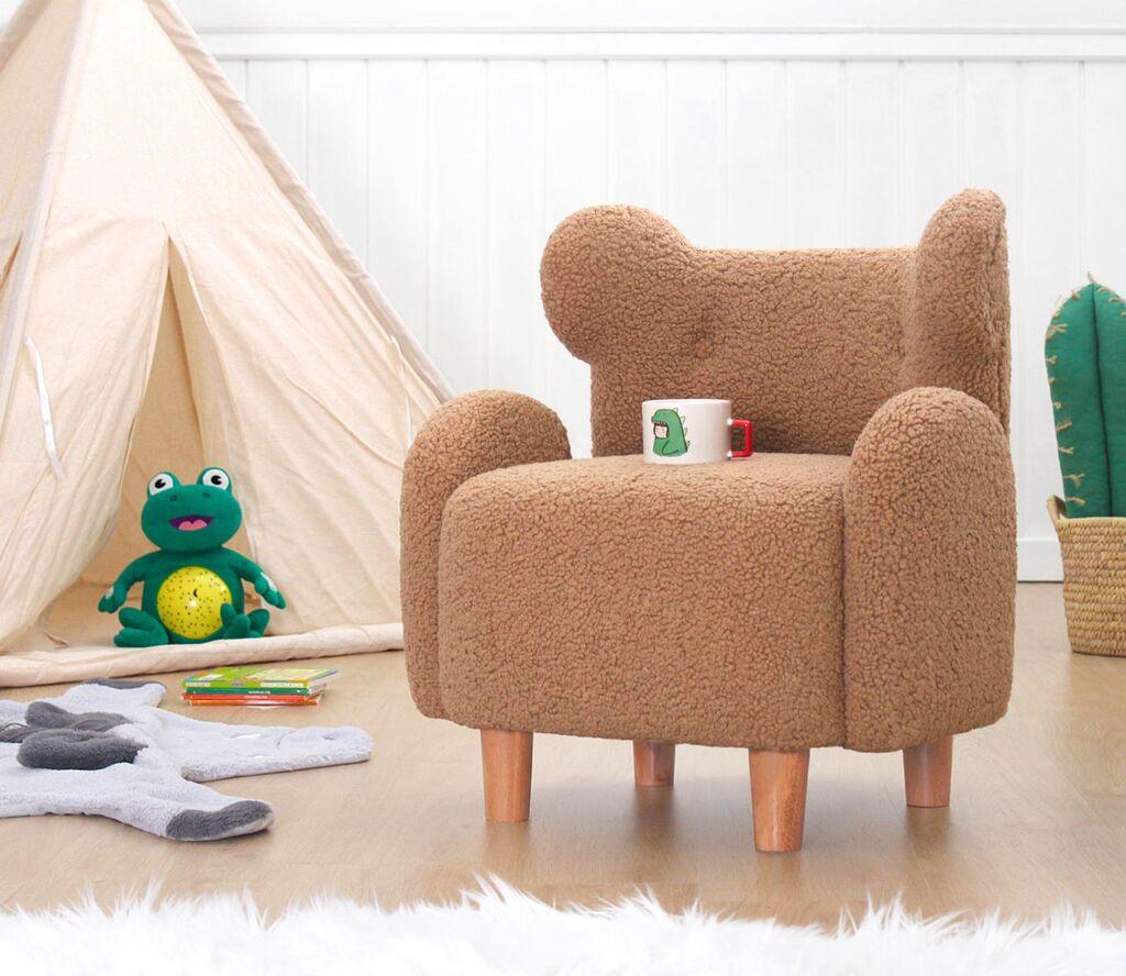 Atelier del Sofa Dečija fotelja Juano Teddy, 55x61x55 cm, Braon