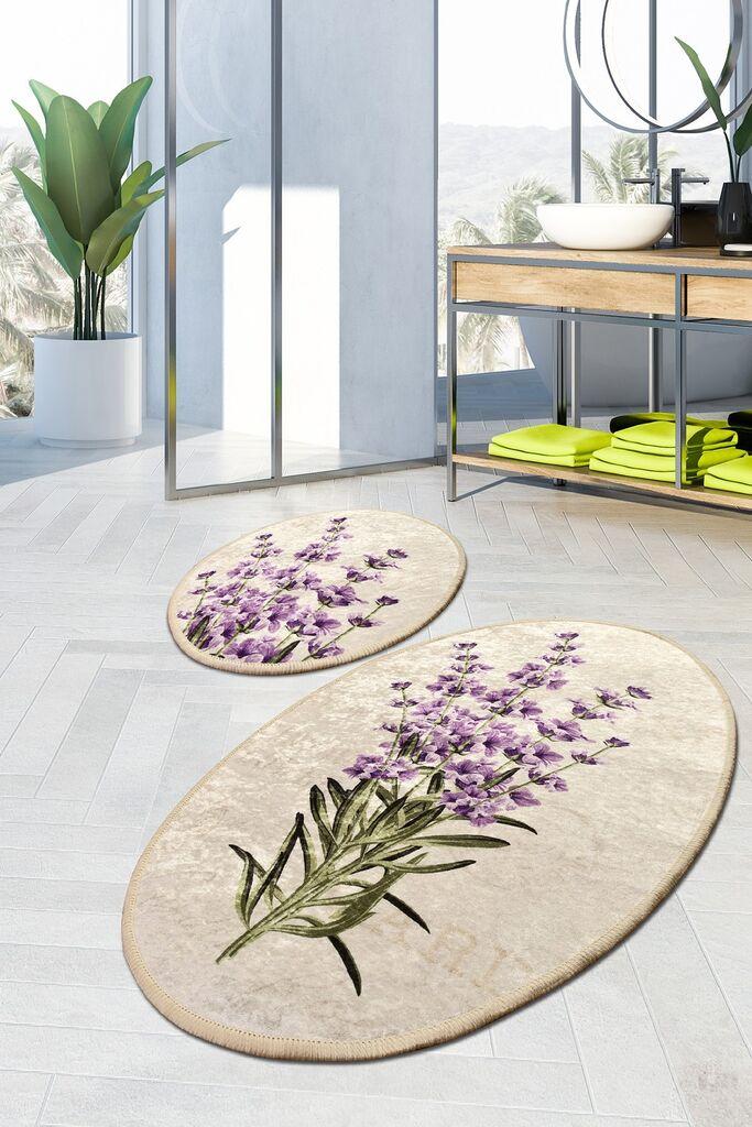 L'essentiel Maison Kupatilski otirač Lavender, 2 komada, Bež-ljubičasti