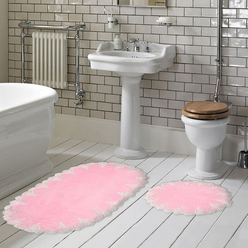 L'essentiel Maison Set prstirki za kupatilo Pineapple, 2 komada, 55x65 i 65x115 cm, Roze