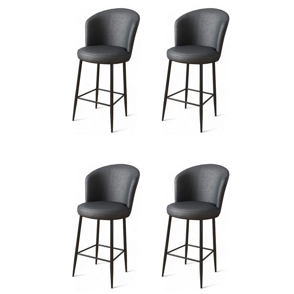 Hanah Home Set barskih stolica Uras, 4 komada, Antracit-crni